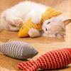 Catnip Fish Teaser Stick: Self-Entertainment Burlap Fish Doll Cat Toy
