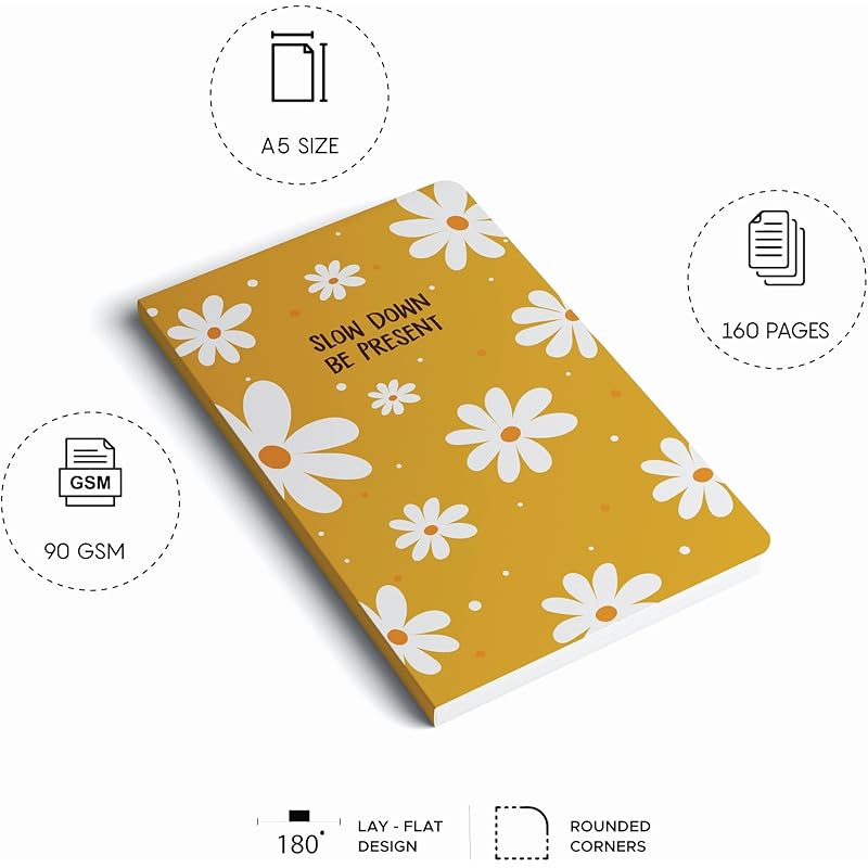 Factor Notes A5 Notebook: Ruled | 90 Gsm | 160 Pages (Daisy Days) a5