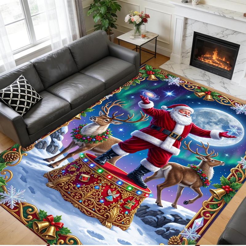 Julmönstrad Kvadratisk Matt Mjuk Halkfri Golvmatta För Sovrum Semesterpresent