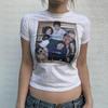 Vintage Street Damen Buchstaben Print Grunge T-Shirt Harajuku Y2k Kleidung Ästhetisches Emo Mädchen 2000er Y2k Crop Top Gothic Punk Baby Tee