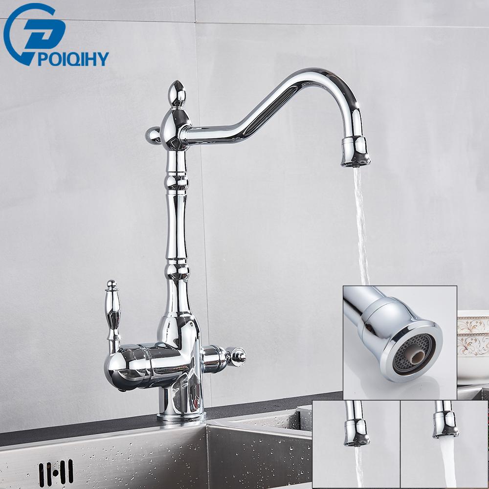 

Хромированный черный кран для фильтра для воды, кран с фильтром для очистки воды, кухонный кран 3 в 1, смеситель с вращающимся изливом, водопроводный кран