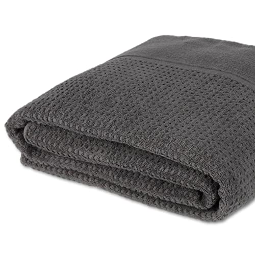 Tsubame Towel, Established In 1912, Made In Japan, Single Size Fluffy Waffle Blanket, 100% Organic Cotton, 145cm X 190cm, Gray, Soft Waffle Pattern, S