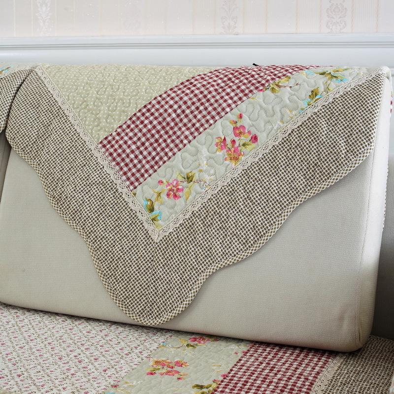 All-Cotton Real Korean-Style Pastoral Sofa Cushion Anti-Slip Tape Cloth Sofa Seat Cover Cover