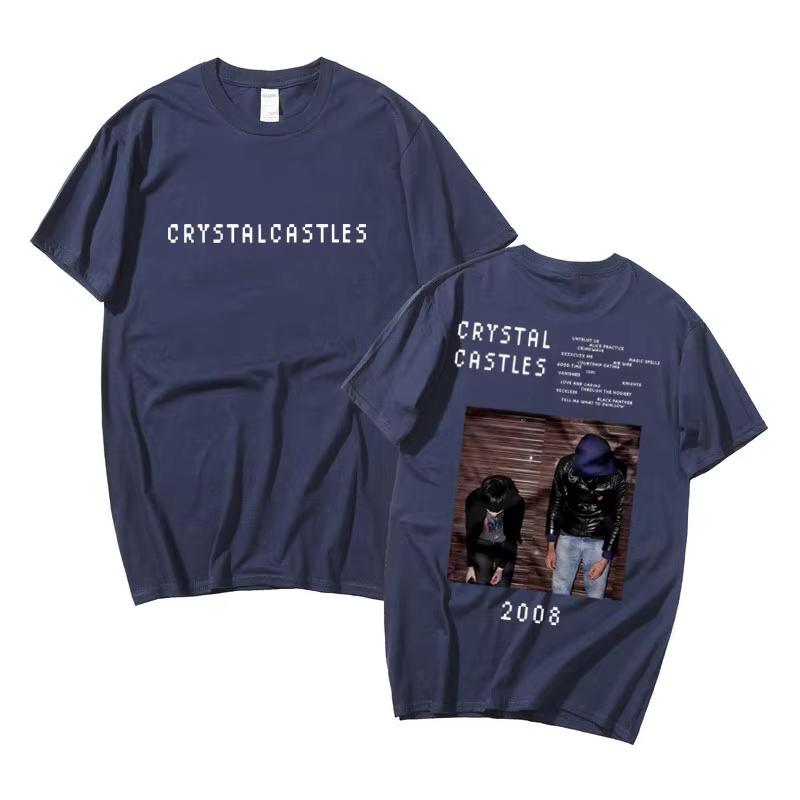 Best Famous Crystal Castles Graphic T Shirts Male Gothic Rock T Shirt Unisexs Vintage Tshirt Unisex Women Hip Hop Oversized Tshirts