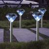 Solar Outdoor Lights 4 Pack Solar Stake Lights Solar Panel Diamond Lampshade