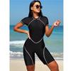 Slim Rush Guard Surfing Swimsuit Women One Piece with Zipper Black Swimwear Female Bathers Bathing Swimming Swim Suit
