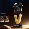 Customized Creative Metal Crystal Trophy, Honor Leaf Medal, Premium Company, Excellent Employee Souvenir, Home Decoration, 1Pc