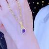 Same Purple Water Drop Necklace Women'S Versatile Collarbone Chain Jewelry
