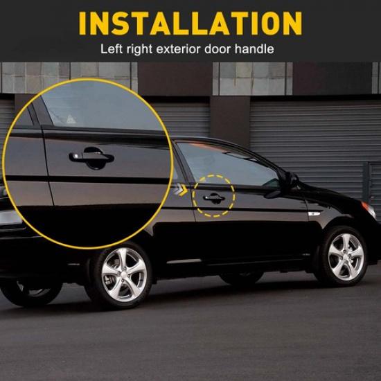 2X Front Side LHRH Exterior Door Panel Handle Set For 2006-2011 Accent Hyundai K