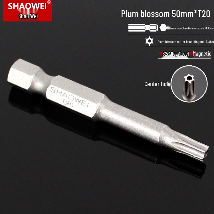 Magnetic 50mm Star Screwdriver & Hex Bit Set for Electric Drills