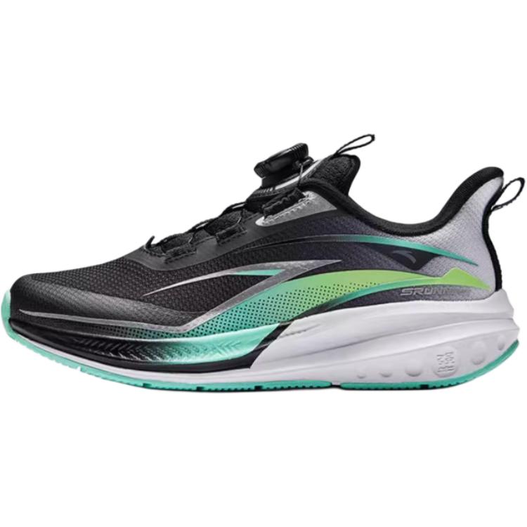 Anta Kids Hailang Comfortable Versatile Anti-Kick Shock-Absorbing Low-Top Running Shoes Men running shoes Black Green 312445509-4