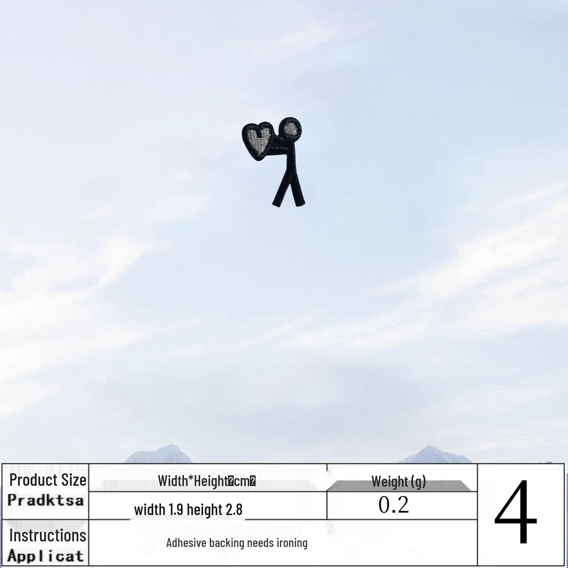 

Черная мультяшная вышитая термонашивка в корейском стиле для одежды и сумок