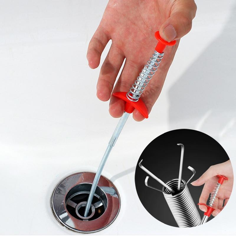 Spring Pipe Dredging Toolunclog Drain Cleaning Products for Home Plumbing Snake Sewer Cleaning Hook Pipeline Blockage Cleaning