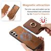 For Samsung Galaxy S25+ Magnetic Case Detachable Card Bag Leather Back Cover with Kickstand