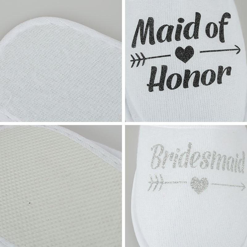 Bridesmaid Wedding Pajama Party Slippers - Colorful Letter Design