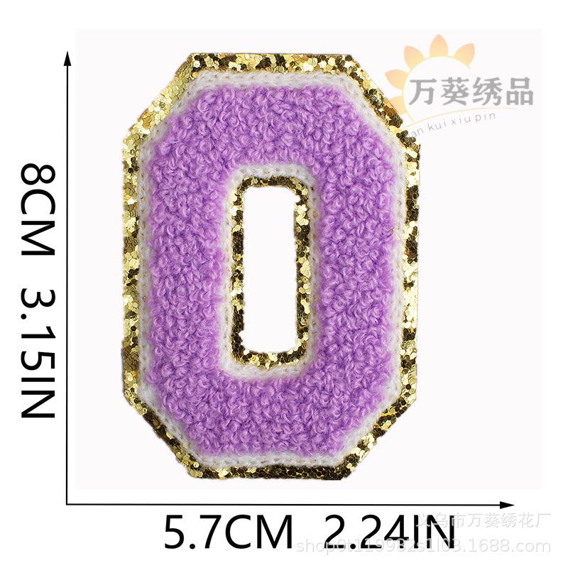 8Cm Color English Letter Embroidery Cloth Sticker Bag Patch Sticker Clothes Computer Embroidery Label Towel Embroidery Sticker