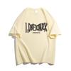 Letter printing heavy cotton short-sleeved t-shirt women's new American retro trendy brand design niche top