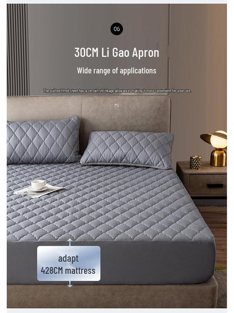 Waterproof Quilted Mattress Protector: Breathable, Dustproof, Incontinence Fitted Sheet Cover.