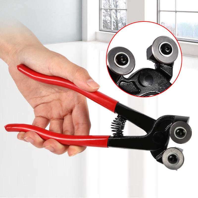 Glass Tile Nippers 8" Heavy Duty Wheeled Glass Mosaic Nipper with Soft Rubber Handle for Stained Glass