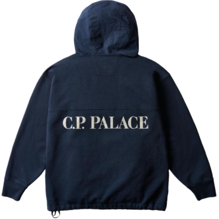 Palace x C.P. Company Fleece Old Goggle Hood Navy Unisex Tops Blue SS009A005825M886