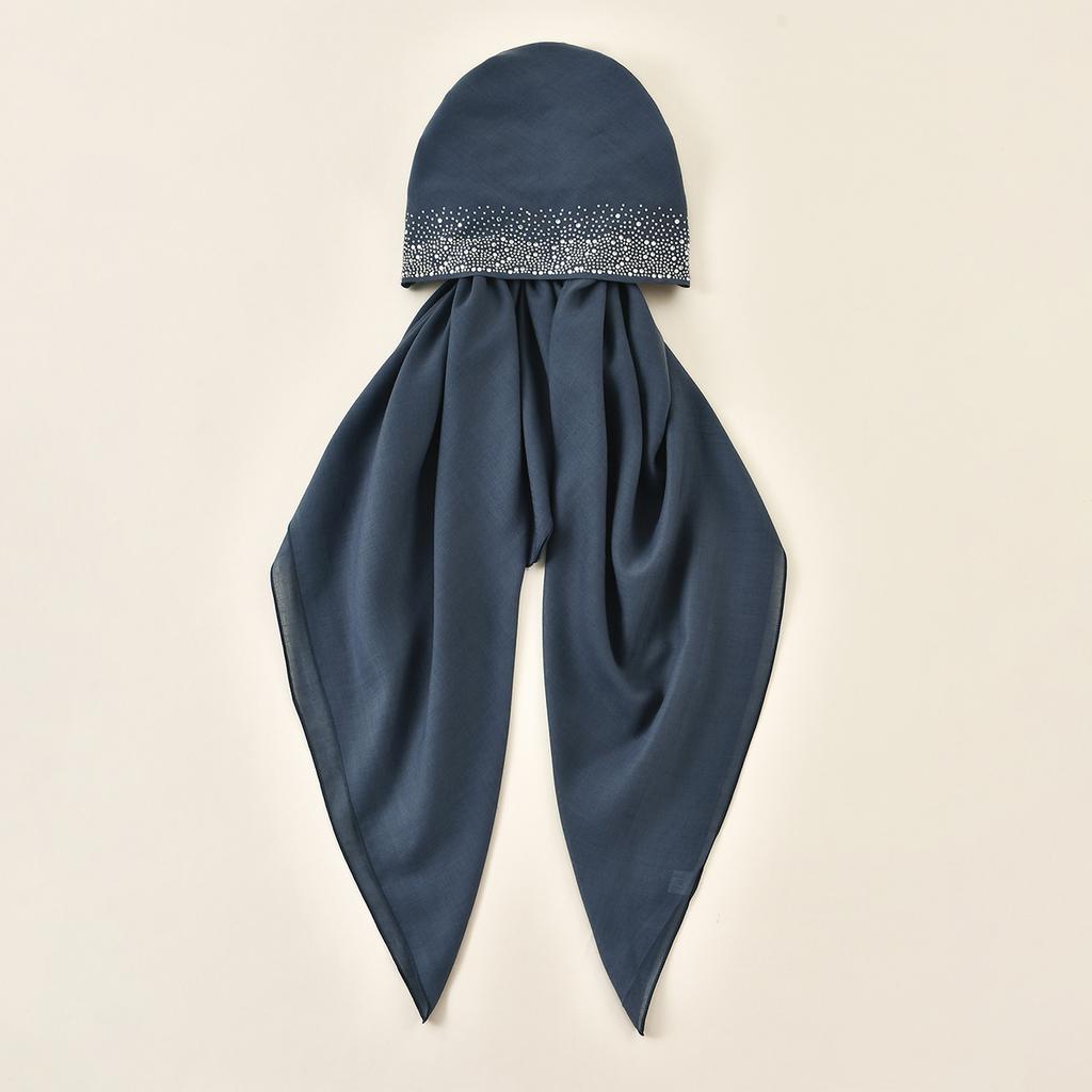 Premium Diamant Baumwolle Elastisches Stirnband Kappe Für Frau Muslimischer Hijab Hut Damenmode Sofortiger Schal Islamischer Turban 75*25cm