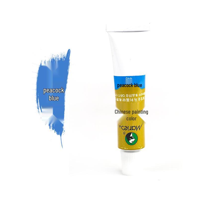 Mali Gouhua 12-Color Chinese Painting Pigments Set with 12ML Gamboge and 32ML Tube for Beginners