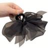 Fashion Mesh Tulle Large Bow Grab Clip Elegant Retro Female Net Yarn Ponytail Braid Claw Clip Hair Accessories Gift Headdress