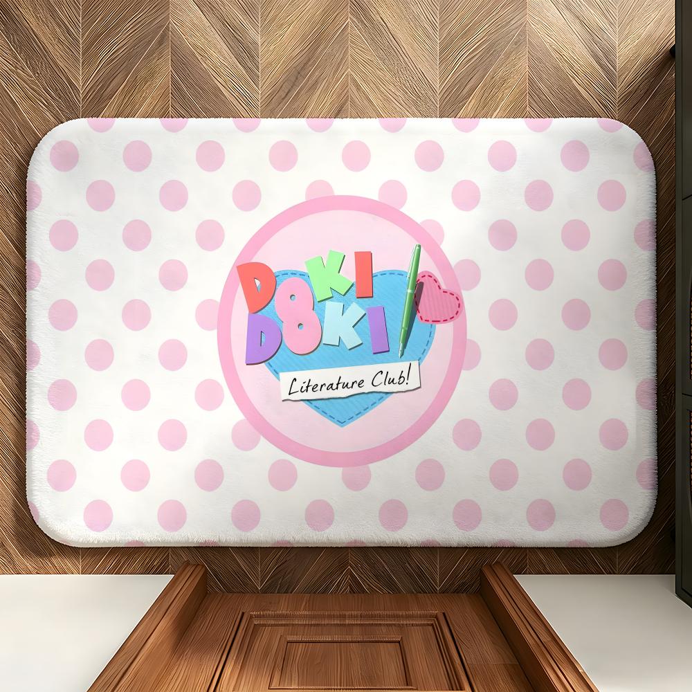 Game D-Doki D-Doki Floor Mat Soft Flannel Floor Mat  Suitable for Entryways, Living Rooms, Bedrooms, and Bathrooms