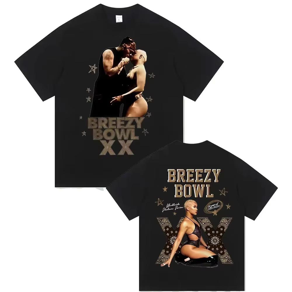 

Chris Brown Breezy Bowl XX Tour 2026 Merch T Shirt Men Women High Quality Harajuku Vintage Tshirt Hip Hop Short Sleeve Tshirts S