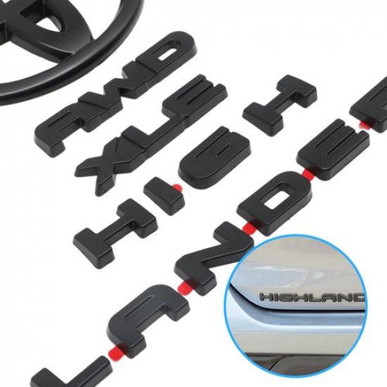 For -2024 HIGHLANDER AWD XLE MATTE BLACKOUT EMBLEM OVERLAY KIT