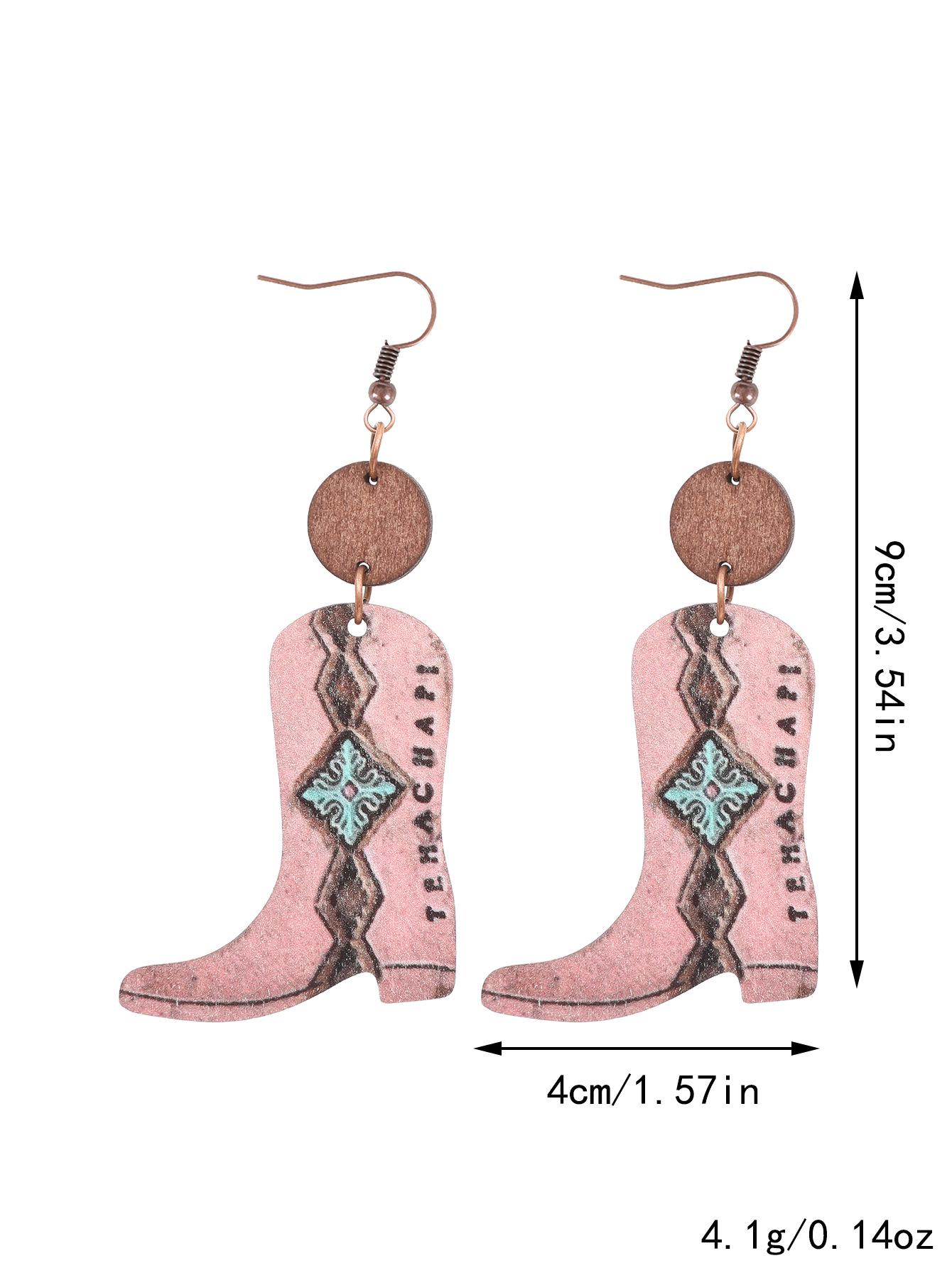 

Vintage Western Flower & Boot Style Ethnic Dangle Earrings for Women