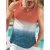 3D Printed Colorful Stripe Gradient Tank Tops For Men Coconut Tree Pattern Tees Summer Loose Street Sport Tops