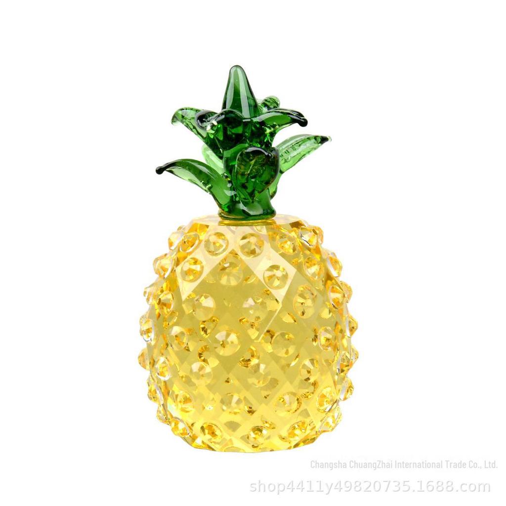 Gelbgrünes Kristall-Ananas-Desktop-Ornament