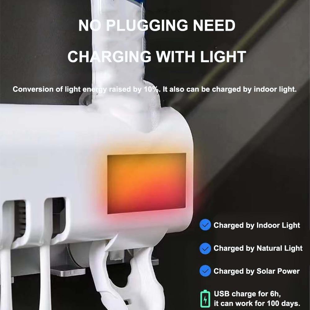 3 In 1 UV Toothbrush Holder Sterilizer Automatic Toothpaste Squeezers Dispenser for Toilet Home Bathroom Accessories Sets