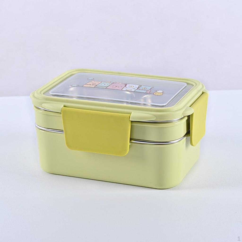 2 Layer Stainless Steel Bento Box, Large Capacity Lunch Container Food Storage Containers Picnic