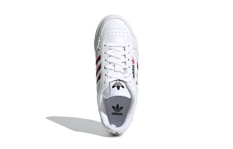 adidas Originální Continental 80 Pohodlné Odolné proti oděru Nízké Dětské Skateboardové Boty Bílé Červené Modré Unisex FX6088