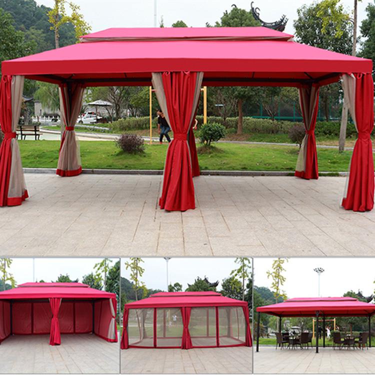 European Outdoor Gazebo Tent: Large, Four-Corner Awning for Courtyards and Carports