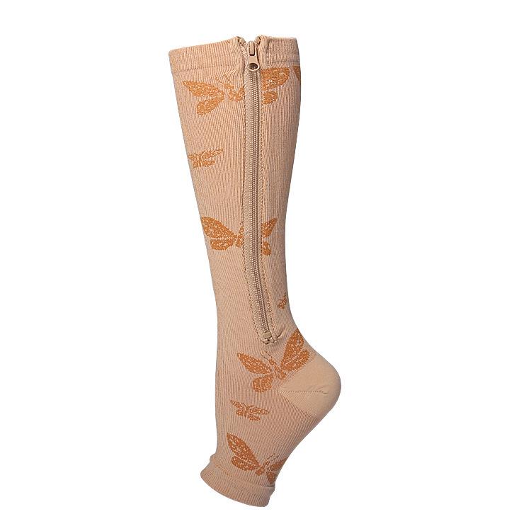 Women's Open-Toe Compression Zipper Socks for Leg Shaping & Sports