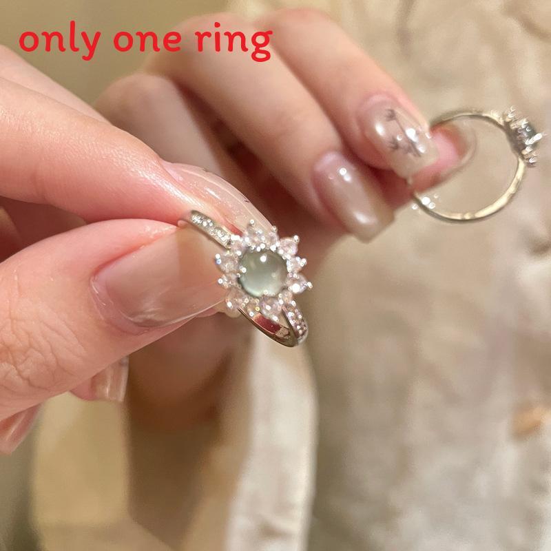 Chinese Style Sunflower Adjustable Ring With Zirconia Copper Geometric For Female Fashion