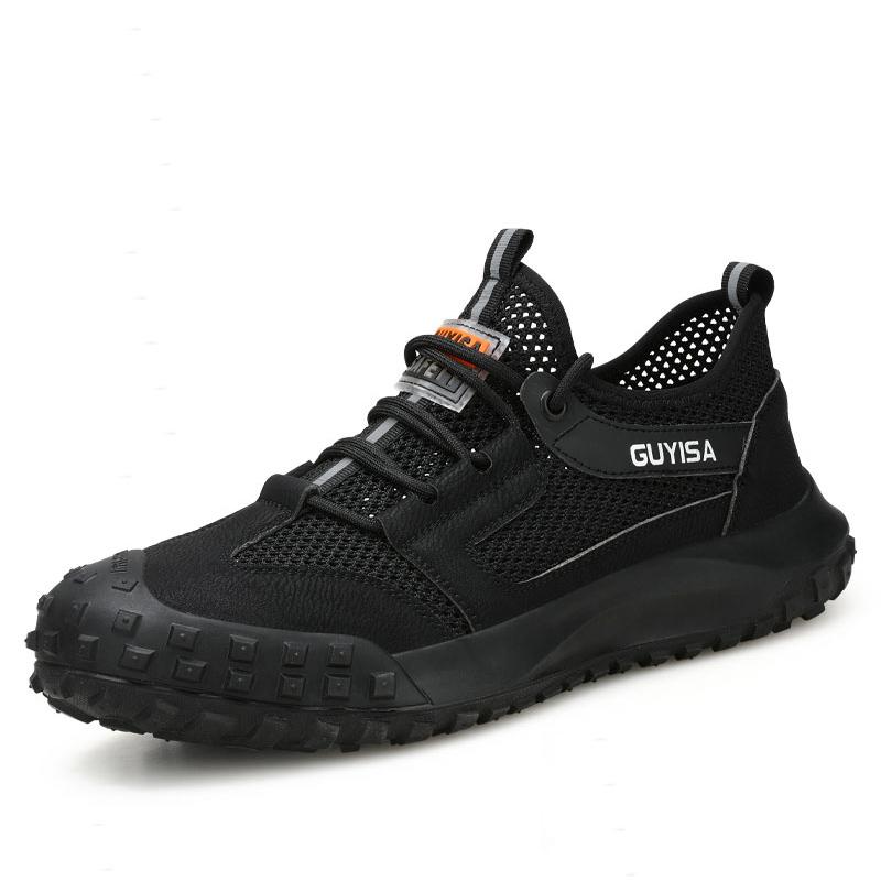 mens fashion breathable steel toe cap working shoes summer worker safety sneakers designer security boots protect footwear
