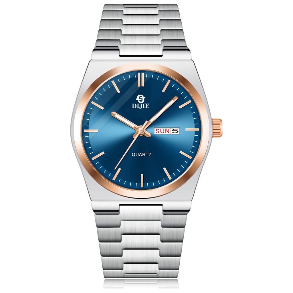 Stainless Steel Butterfly Buckle Men'S Simple Double Date Non-Mechanical Multifunctional Men'S Watch Business Logo