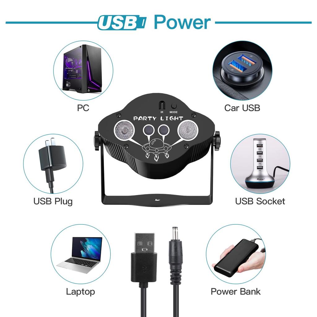 Partylicht Discolicht RGB Laser Bühnenlicht Bühnenbeleuchtung Bühnenlicht Bühnenlicht Multicolor Bühneneffektlicht Mini LED Spiegelkugel Sound