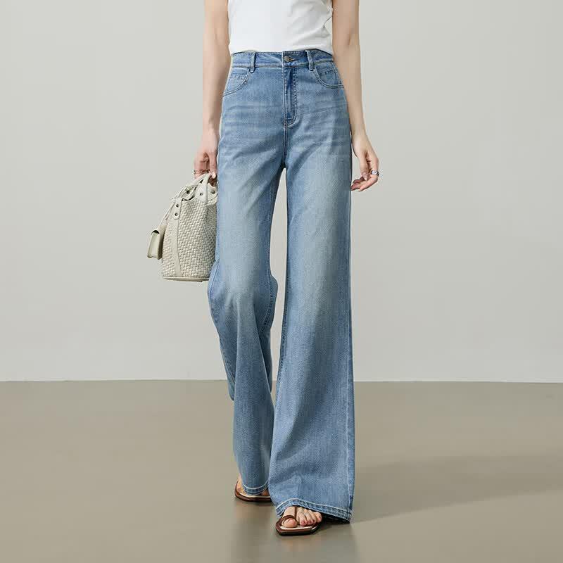 ESE-Y Women s Summer Hemp Tencel Slight Flare Jeans 27