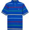 Polo Logo Embroidered Striped Straight Fit Short Sleeve Polo Shirt Men Tops Blue 710926410-001