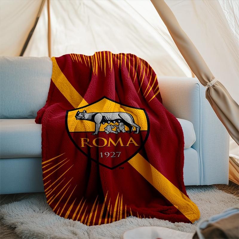 1pz Coperta Morbida in Flanella Stampata Club di Calcio Lupa di Roma per Camera da Letto Adulti Soggiorno Divano Campeggio Viaggio Regali per Fan Regali di Natale