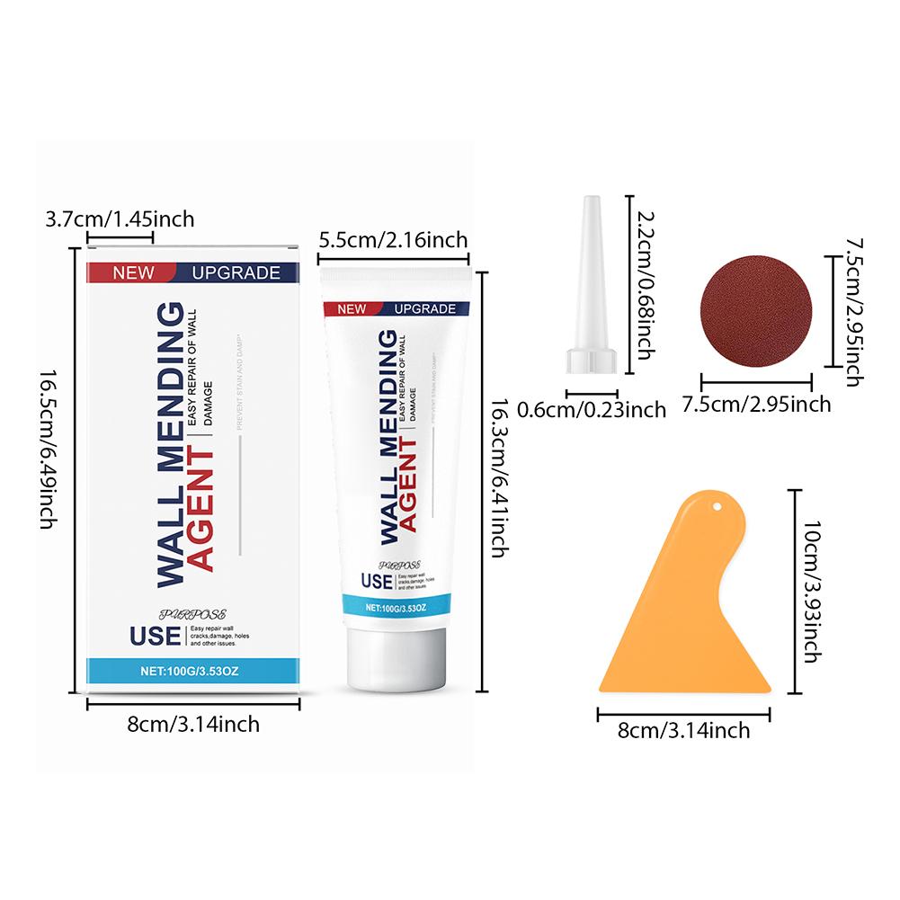 100G Quick-Drying Wall Repair Agent Waterproof White Wall Repair Paste Crack-Proof, Mildew Spots and Fillings, Renovation Tool