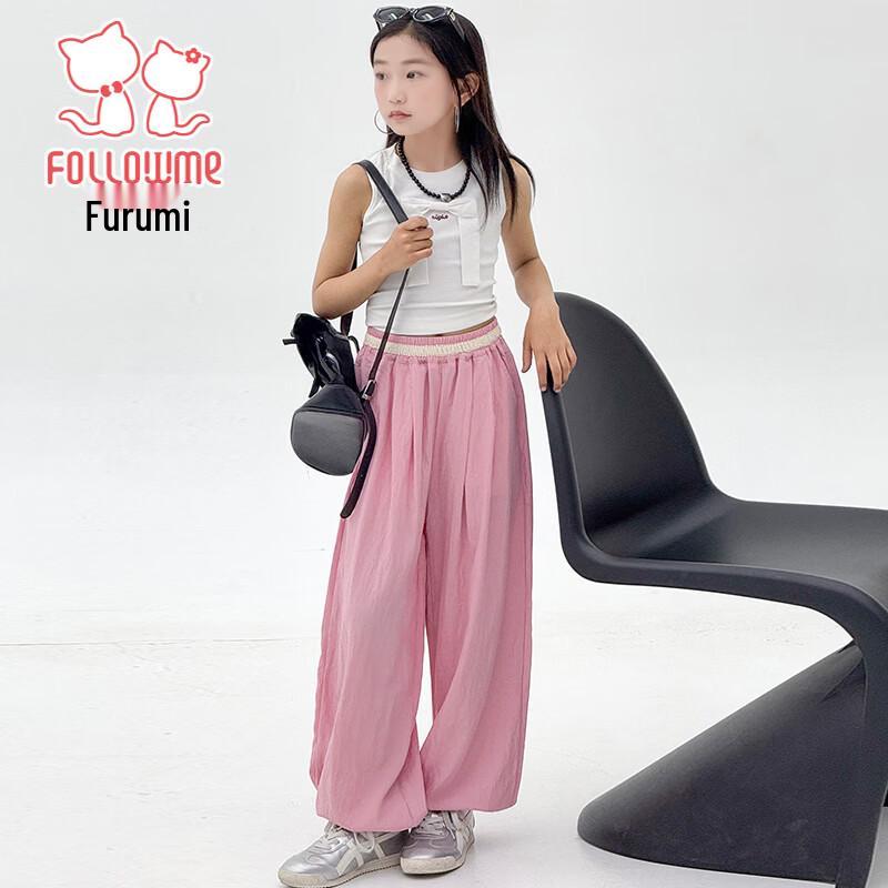 Fu Luomi Girls' Summer Lightweight Casual Pants