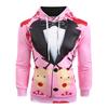 Men Christmas Suit Pattern 3D Print Long Sleeve Hoodie Caps Sweatshirt Pullover