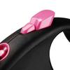 Laisse enroulable - FLEXI - Design Noir/Rose - 5m - Pour chiens jusqu'à 50kg - Nylon