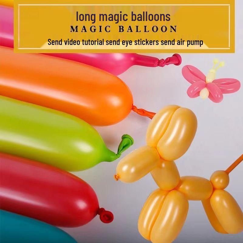 260 Non-Toxic Long Balloons for Kids' Party Decorations - Magic Thickened DIY Bouquet for Birthday Layouts